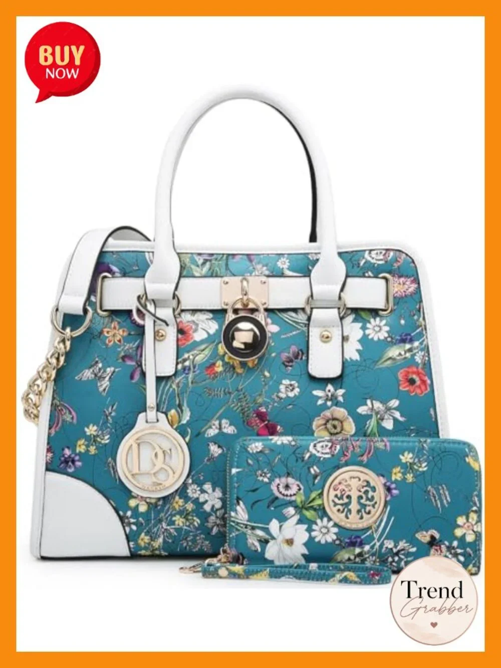 Vegan Leather Satchel Purse Set with Wallet for Women
